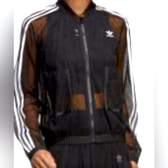 Adidas Black and White Mesh Jacket - Picture 1 of 6